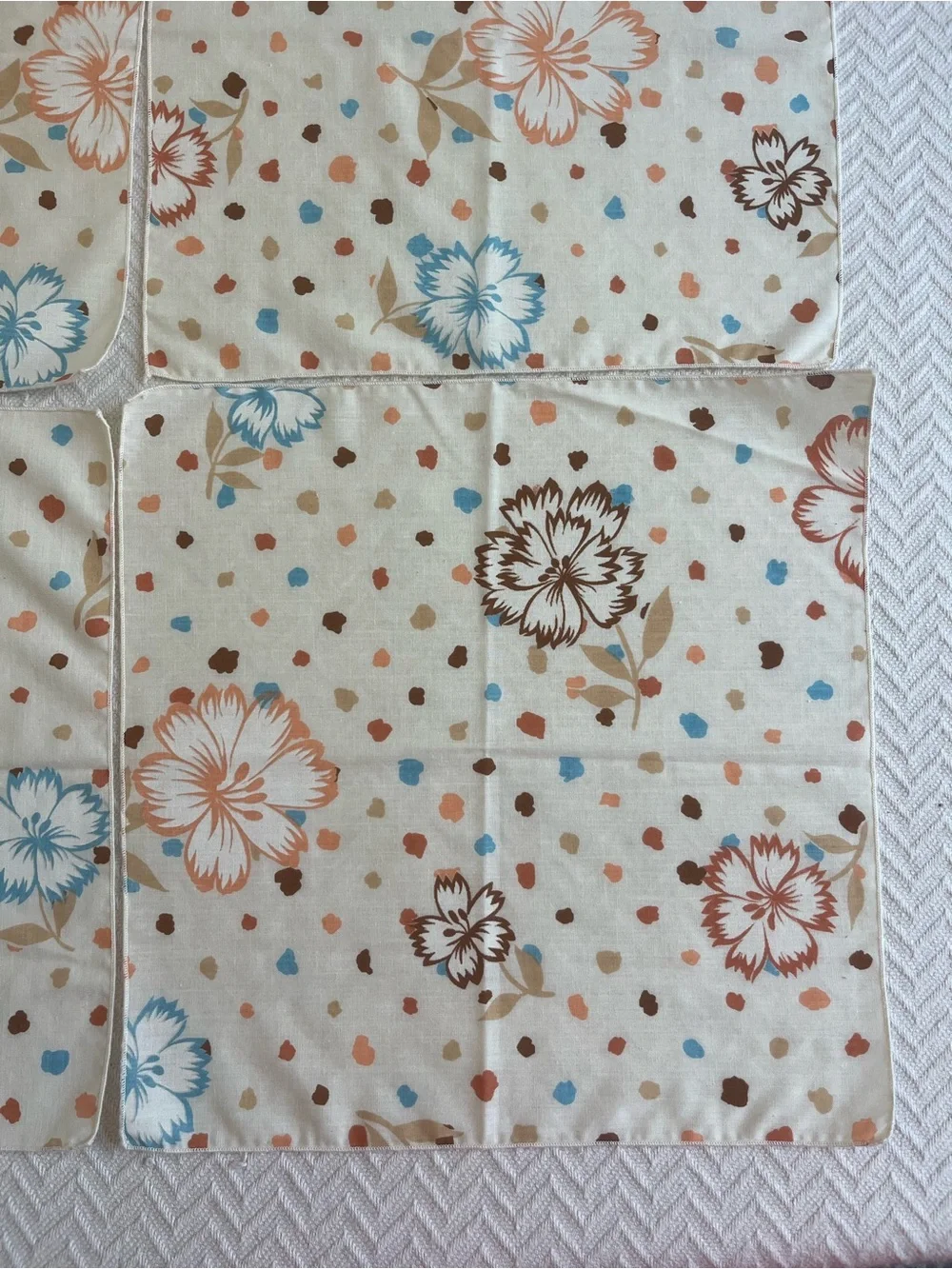 Vintage Cotton Floral Napkins